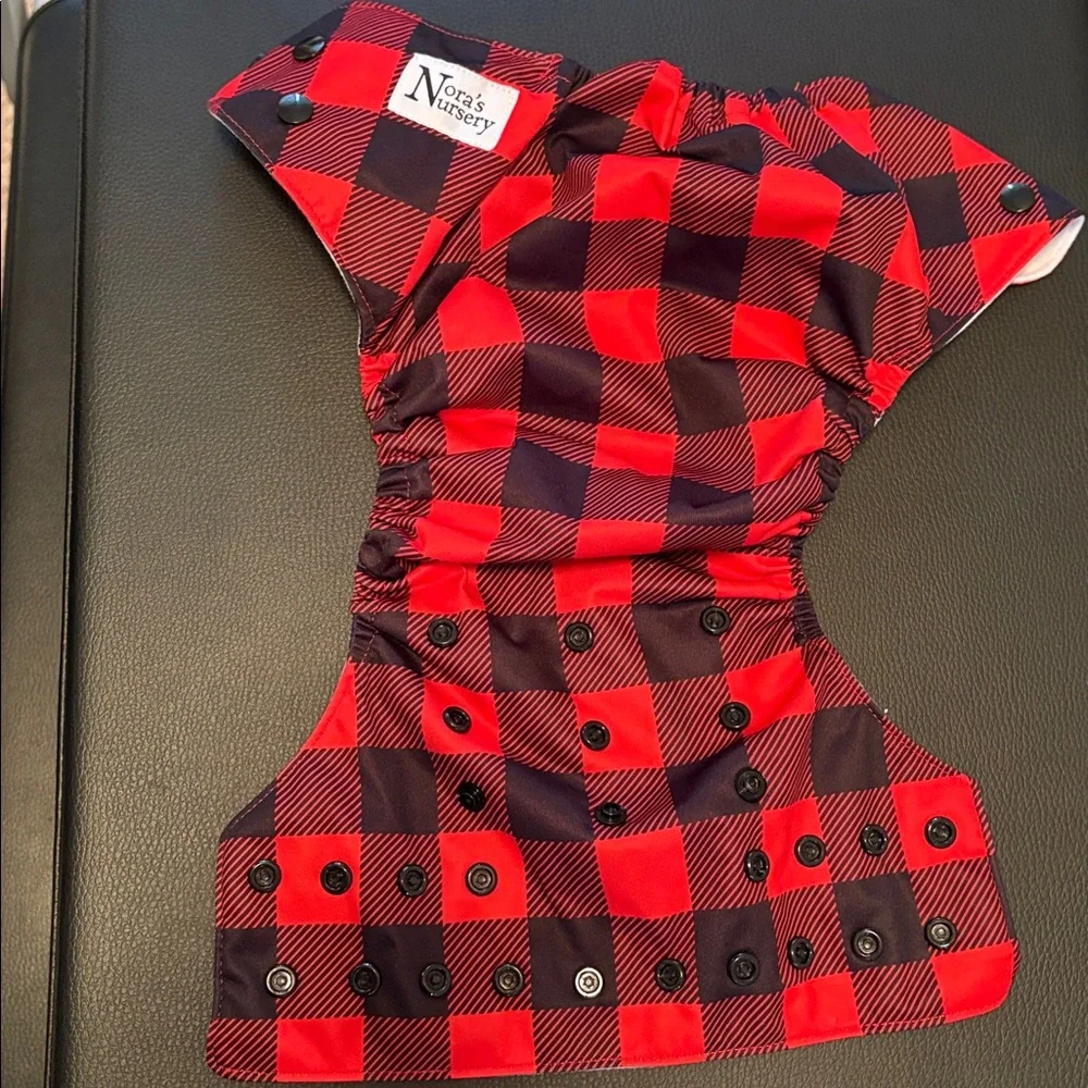 Red & Black Buffalo Plaid Reusable Kids Diaper Cover